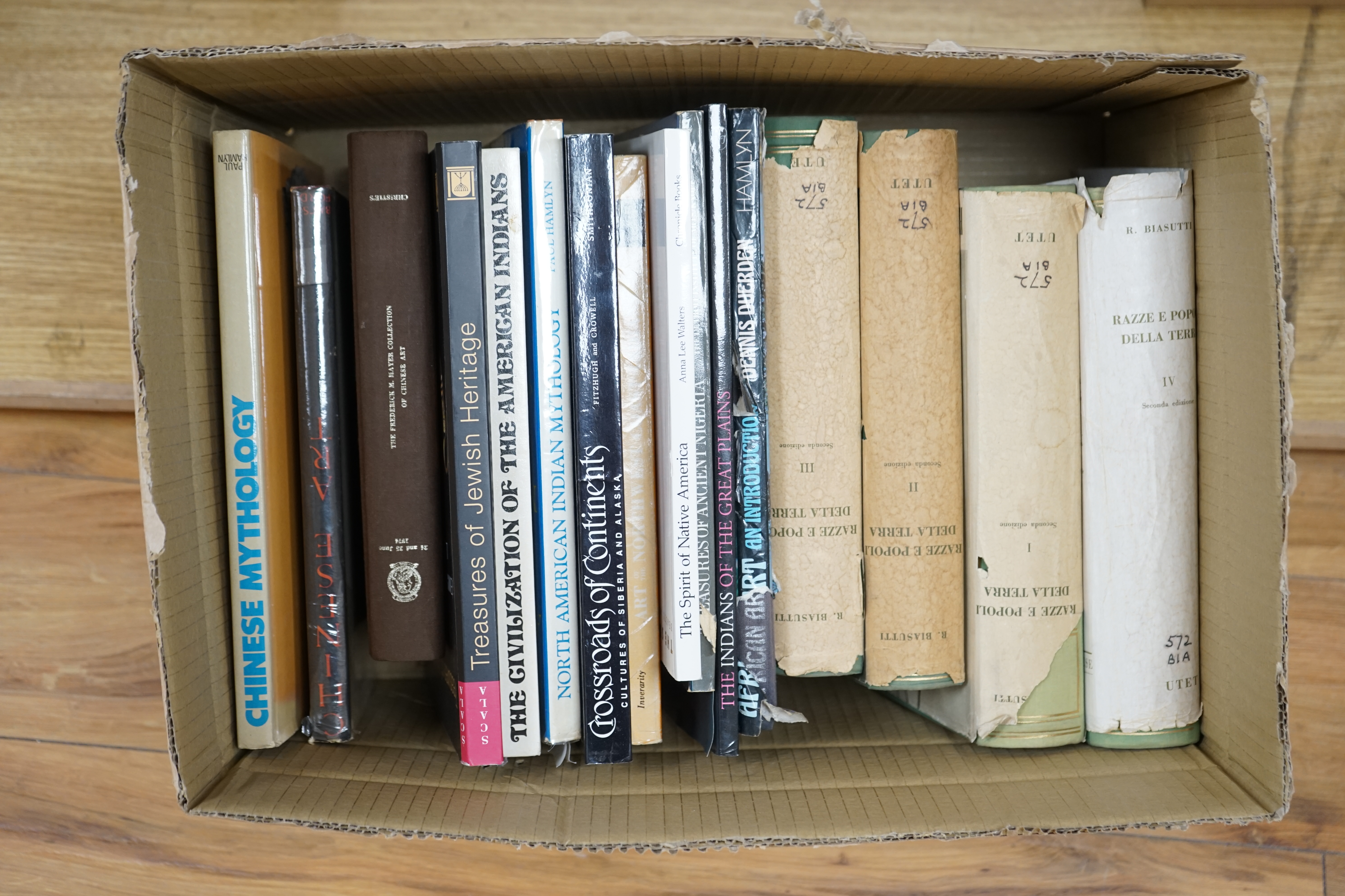 Assorted Art and Ethnographic reference books (in two boxes). Condition - poor to fair